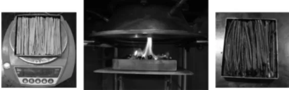 Figure 2.  Photograph of combustion test by cone heater.