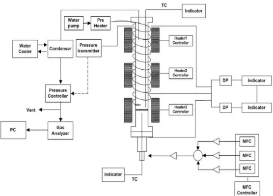 Fig. 2 Schematic of a pressurized fluidized bed reactor
