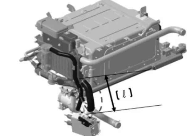 Fig. 3 Stack of Tucson iX FCV (ℓ: minimum distance  between high voltage part and chassis)