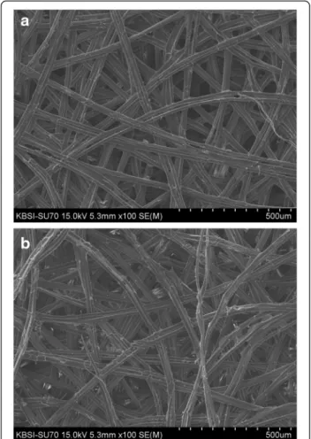 Fig. 2 SEM images of the silk membrane. a Unprocessed control.