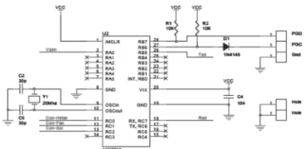 Figure 5.  The circuit configuration of smoke sensor drive. Figure 6.  The circuit configuration of the main control units.