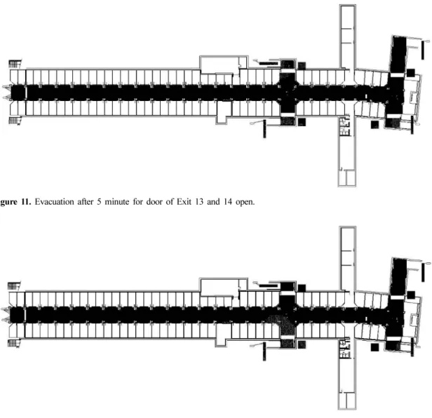 Figure 11.  Evacuation after 5 minute for door of Exit 13 and 14 open.