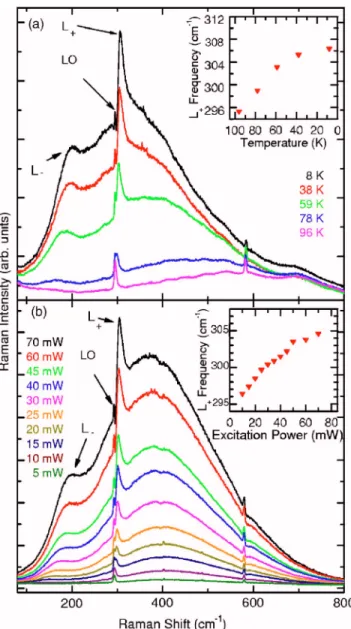 Figure 2 shows the results of varying this plasma density through the temperature dependence and the excitation power dependence of Raman spectra for GaAs 0.986 Bi 0.014 