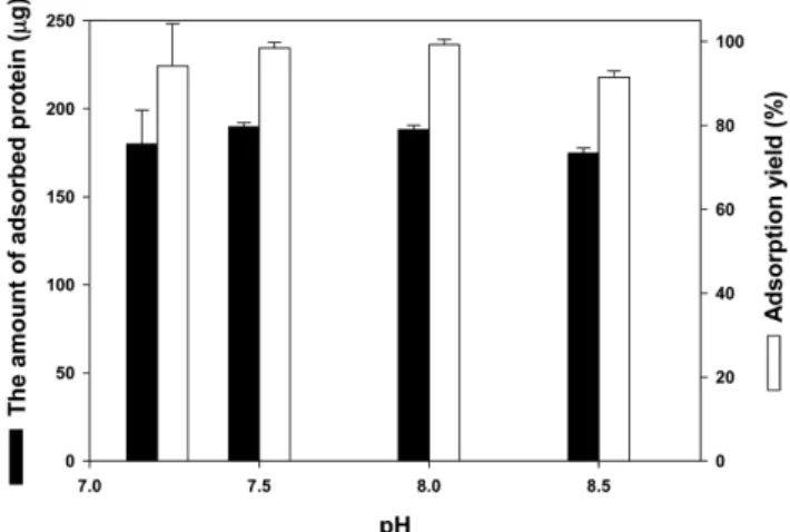 Fig. 3. The effect of equilibrium pH on the adsorption of protein on resin in ion-exchange chromatography.
