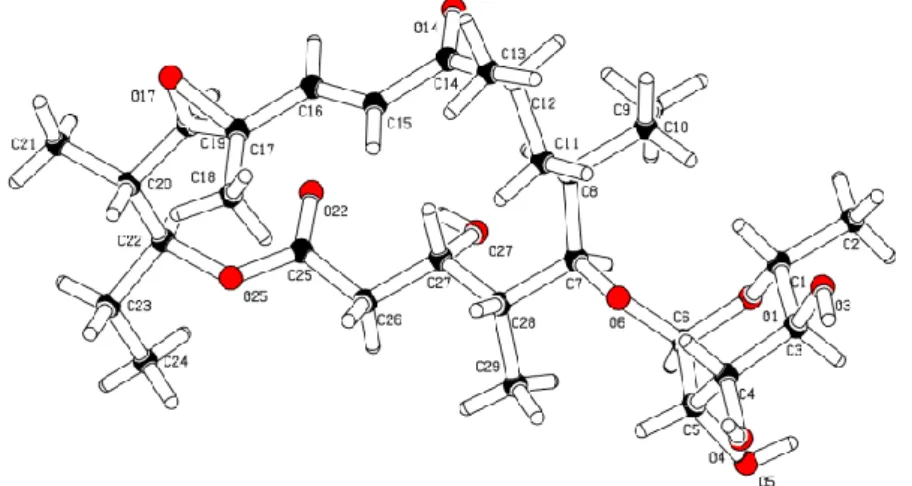 Figure 3. Crystal structure of 1 depicting the relative configuration. 
