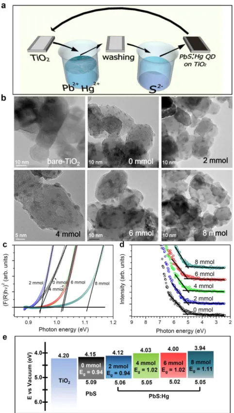 Fig. 1a shows deposition process of PbS:Hg QD on nanostructured TiO 2 surface using successive ionic layer adsorption and reaction