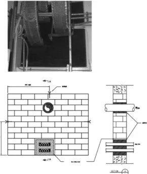 Fig.  6.  Modification  of  penetration  seal  configuration (above:  as-built,  below:  retrofit).