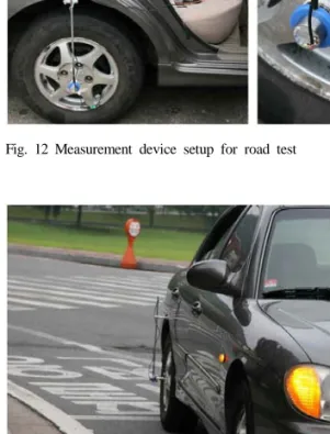 Fig. 14 Acceleration and deceleration mode of rotating tire  wheel during road test (maximum car speed: about 40 km/h)