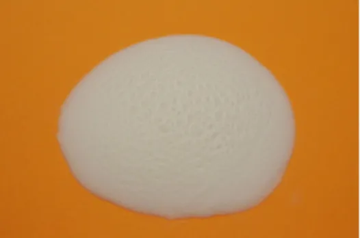 Fig. 2 Microspheres of Expancel product: 920DE80d30yield strength of 5 MPa, by combining the replication method 