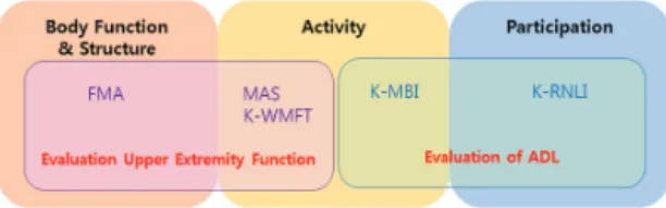 Fig. 3. Evaluation in ICF conceptual framework.