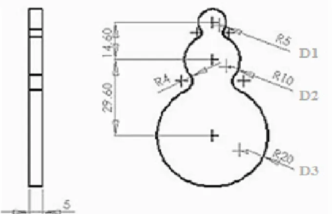 Fig. 5 Sample used to measure dimensional accuracy of the  widthdirection of laminated specimens 