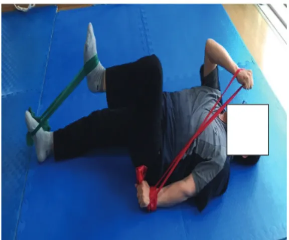 Fig. 1. Upper and lower coordination training in supine. 