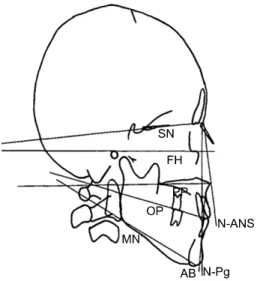 Fig. 1. Reference points. ANS, anterior nasal spine; Me, menton;