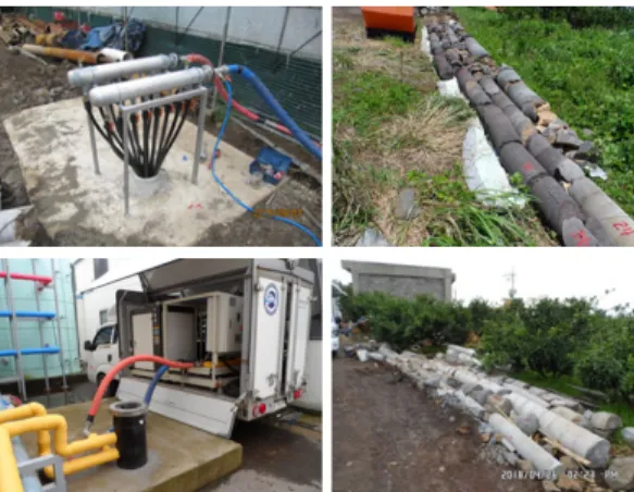 Fig.  1.  Photograph  of  Jeju  type  GHXs  and  rock  constructions