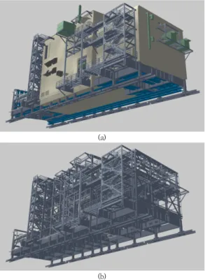 Fig. 1. A part of offshore plant: water injection module                   (a)  Module  with  architecture,  structure,  piping, 