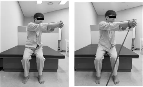 Fig. 5. Reaching on sitting with balance pad.