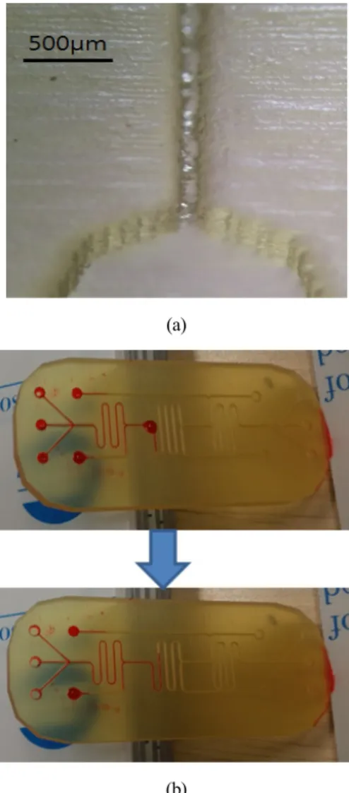 Fig. 3 SEM image of (a) Inlet (b) fluid channel top view (c)  cross section of fluid channel