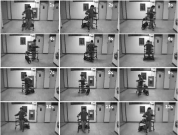Fig. 16 Snapshots of left turning walking test
