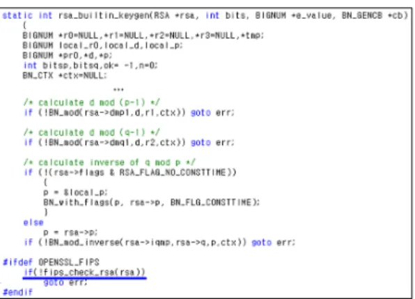 Fig.  17.  Calling  RSA  Pairwise  consistency  test  function