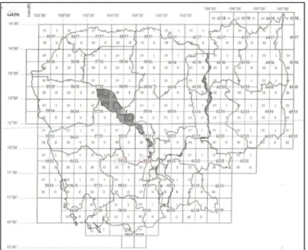 Figure 2. 1:50,000 Cambodia Map Index produced  by KOICA 