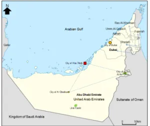 Figure 1. Location of Abu Dhabi Emirate  Source: cited from Kim[11], p.41 