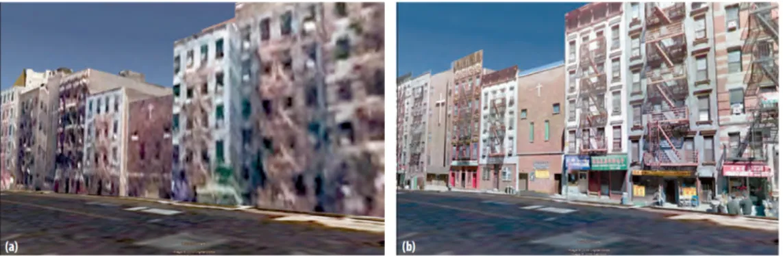 Figure 9. Improved 3D building layer of Google Earth using Google Street View data[1]