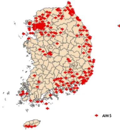 Figure 1. Locations of AWS (automatic weather station) 