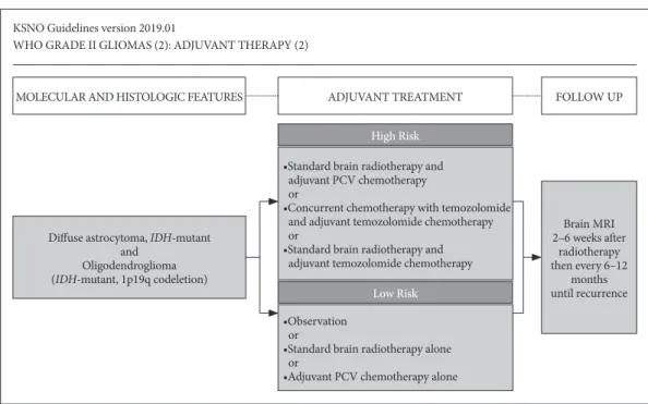 Fig. 3. Guideline for adjuvant therapy of patients with diffuse astrocytoma, IDH-mutant and oligodendroglioma