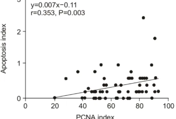 Table  5.  Correlation  between  Histologic  Findings  and  PCNA  Index  and  Apoptosis  Index
