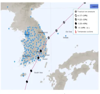 Table 2. Loss records from typhoon maemiFigure 2. Typhoon Maemi’s path