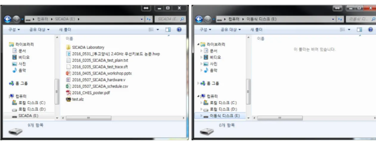 Fig. 12. Before keystroke injection attack (Left) and after keystroke injection attack (Right)