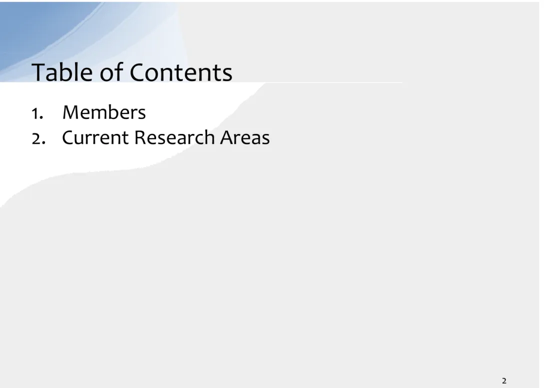 Table of Contents