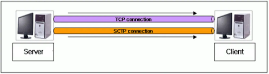 Figure 4. Competition of SCTP and TCP traffic 