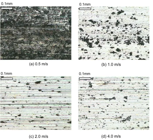 Fig. 5. SEM image on worn surface of intermetallic coating layer (1.0 m/s).