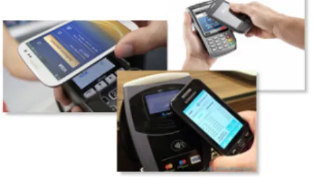 Fig.  2.  A  few  centimeters  distance  between  mobile phones and reader