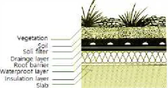Figure 1. Composition of typical green roof system