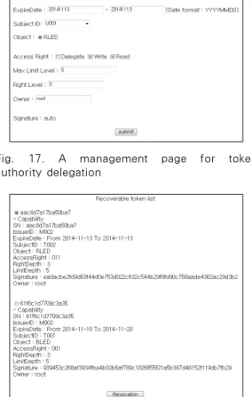 Fig.  17.  A  management  page  for  token  authority delegation