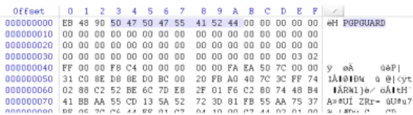 Fig. 11. Drive Encryption Bootloader. 헤더의  패스워드를  알고  있기  때문에  TrueCrypt의 패스워드 요청단계를 통과할 수 있다
