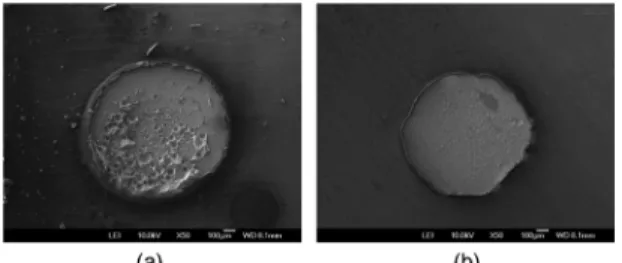 Fig. 11. Fracture surfaces of tensile test specimens at (a)  v = 0.15 m/s and (b) v = 1.26 m/s.