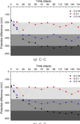 Figure 11. Self potential under the submerged zone