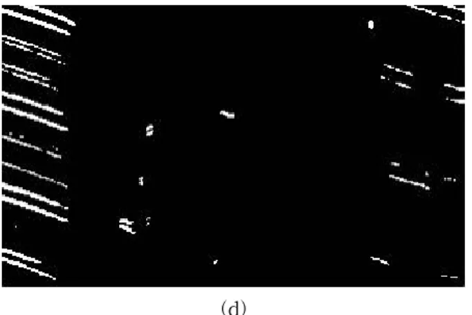 Fig. 6 Results of Binarization for Experimental Images. (a) 1,000km, (b) 10,000km, (c) 20,000km and (d) 40,000km