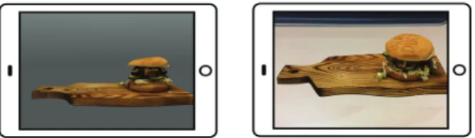 Fig. 1. Example of static image(left) and AR image (right)