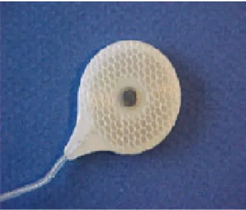 Fig. 2. Multistrand  Flexible  Electrode. Fig. 3. Implantable  Antenna  electrode.전극과  도선전류를  최종적으로  조직에  전달하는  역할을 하는  전극은  접촉하는  조직에  따라  표면  전극,  근육  전극,  그리고  신경  전극으로  분류할 수  있다