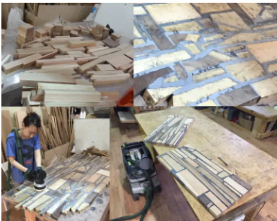 Fig. 8. Material Experiment, Left-Epoxy and Wood, Right-Epoxy Clay and Wood.
