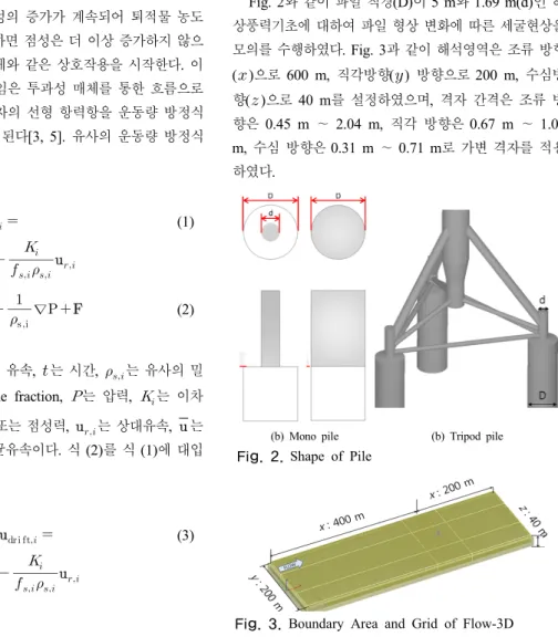 Fig. 3. Boundary Area and Grid of Flow-3D