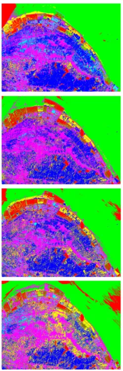 Fig. 3. Time-serial Classification Result of Minimum  Distance 토지피복  변화를  정량적으로  분석하기  위해  Fig
