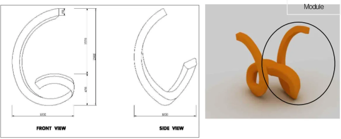 Fig 7. Modular Funiture Design Process 2 - Curve 2008 (Design by Lee Hyun Jung)