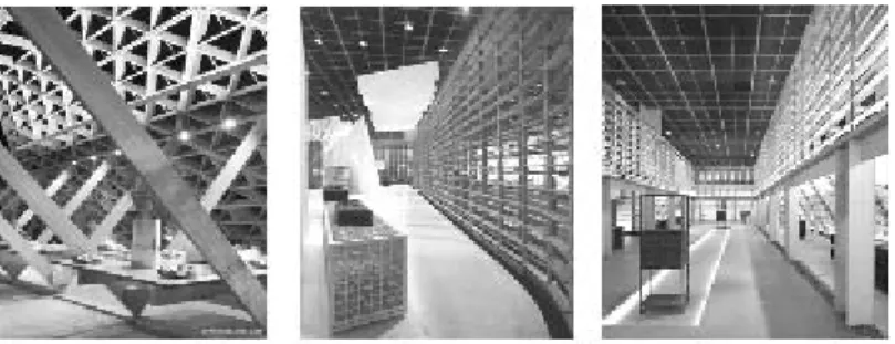 Fig 2. A Case fo the spatial structure which applies setting up (The work of Kim, Paik-Sun)  Features of pre-hab system wooden structures 