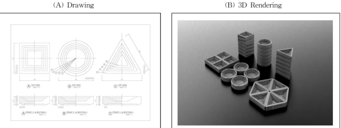 Fig. 7. Drawing and 3D Rendering.
