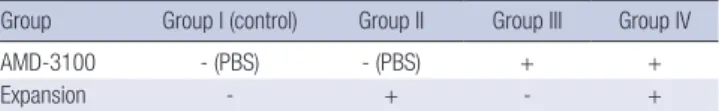 Table 1. Classification of groups of rats in the preliminary study